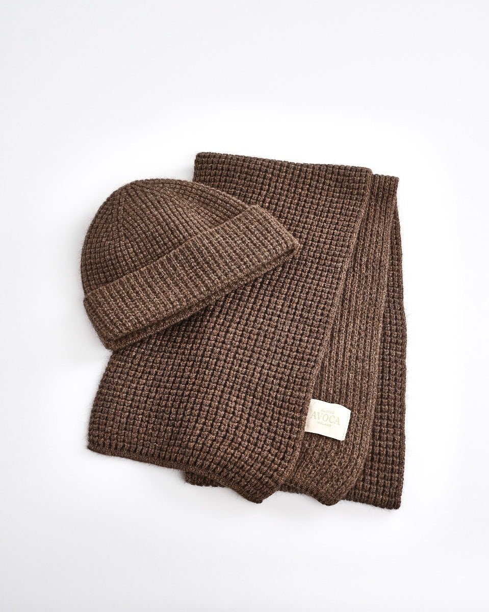 Mocha Angora Blend Wool Oban Scarf