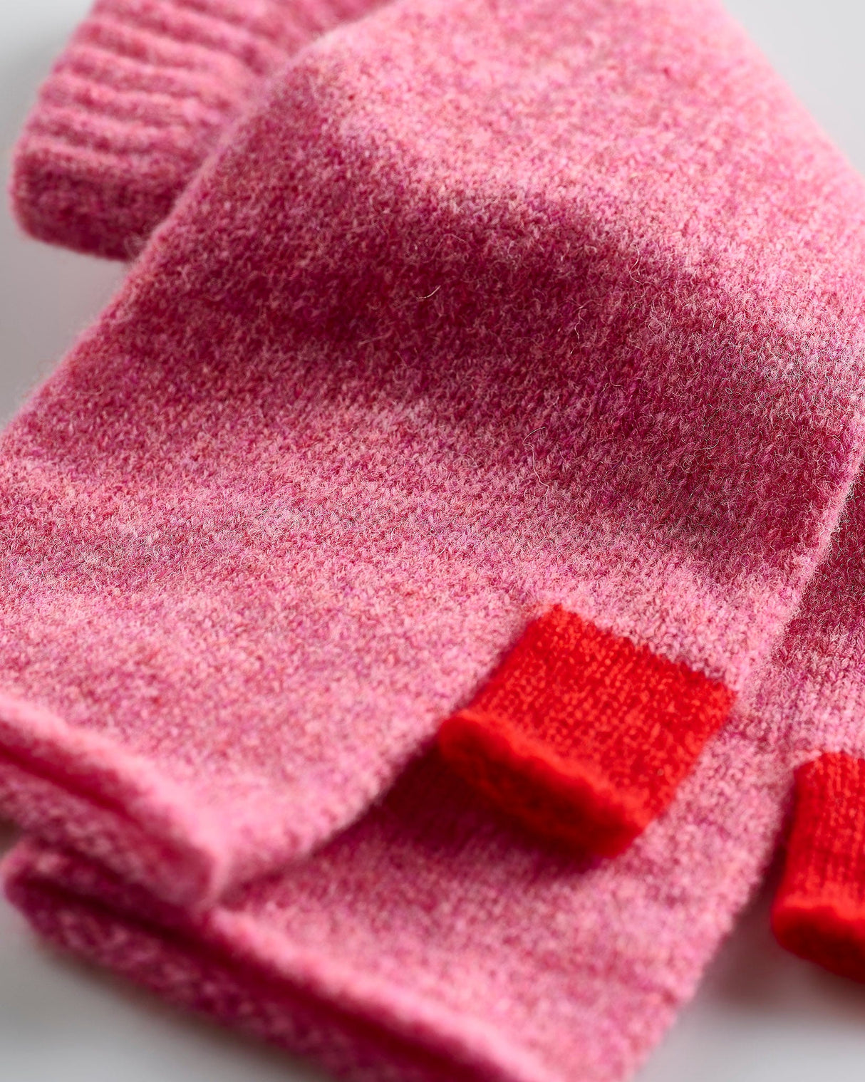 Nougat-Pink-Tartan-Lambswool-Fingerless-Mittens