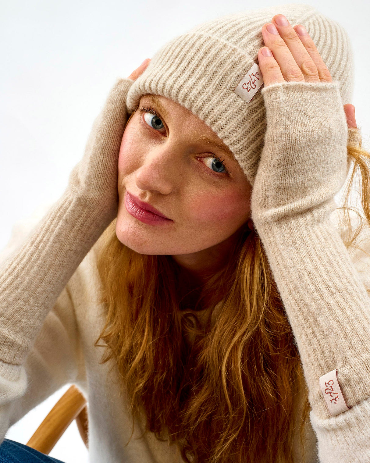 Linen Lambswool Fingerless Mittens