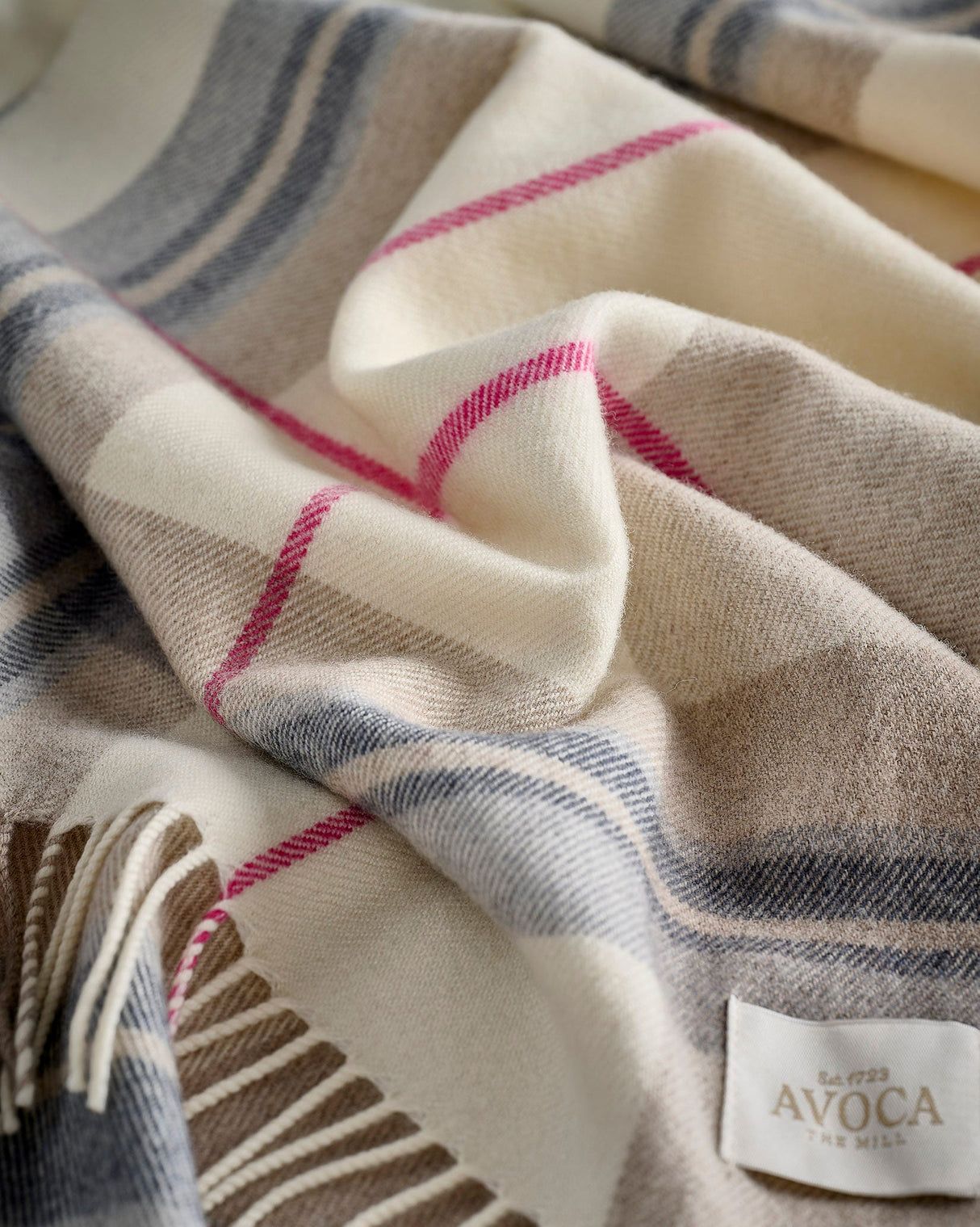 Rome Check Wide Merino Scarf