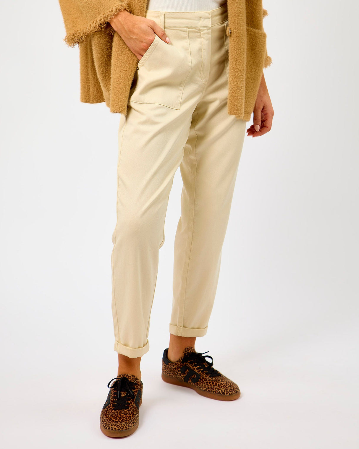 Birch Rowy Tapered Leg Trousers