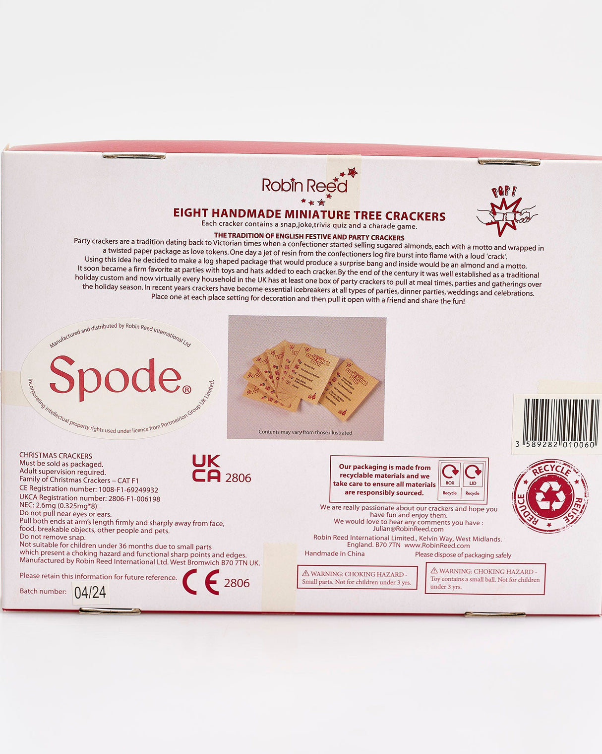 Spode Tree Handmade Mini Christmas Crackers