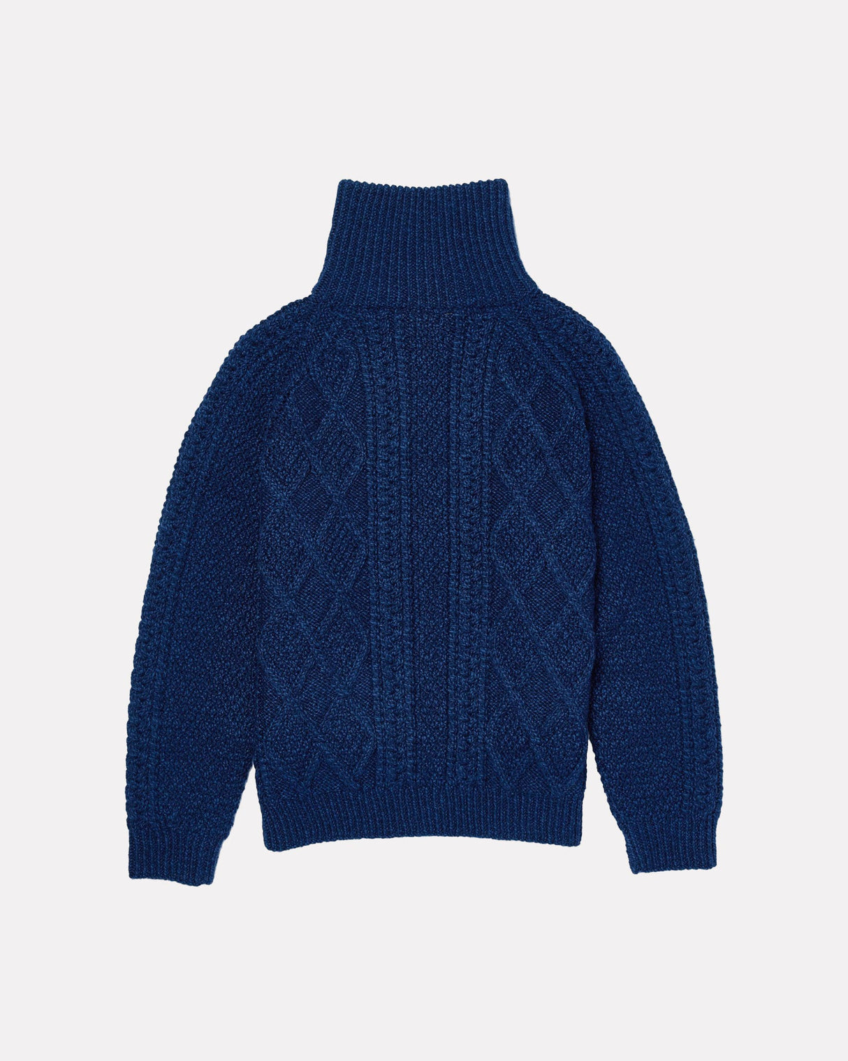 Navy-Aran-Merino-Wool-Zip-Knit-Cardigan