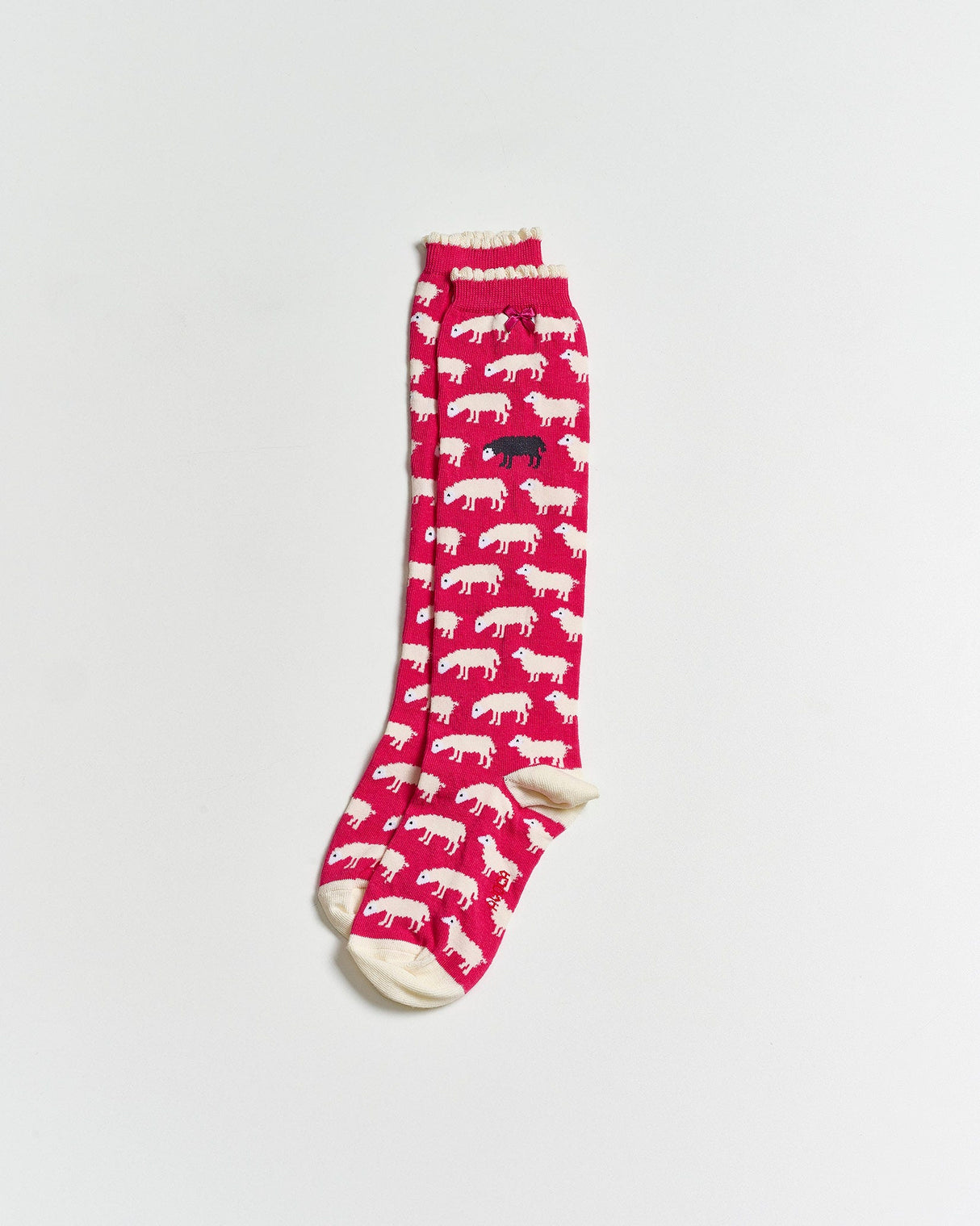 Sheep-On-Pink-Knee-Socks