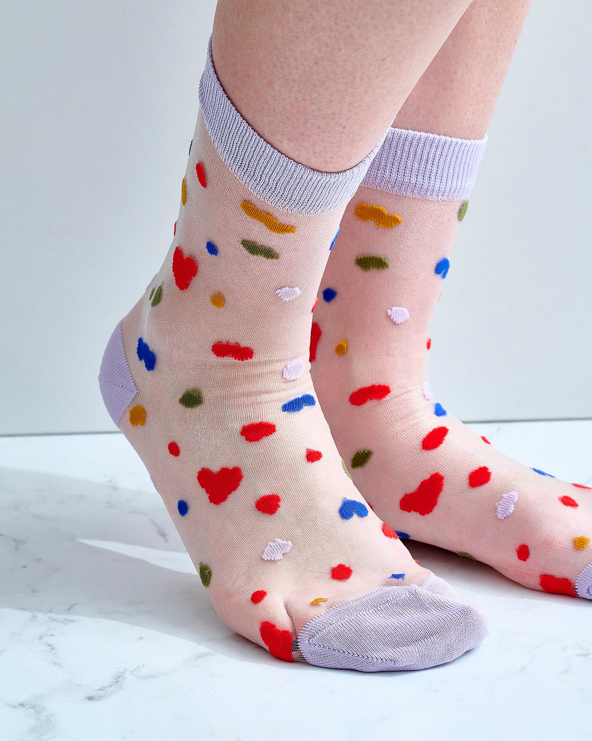 Sheer Lavender Ankle Socks