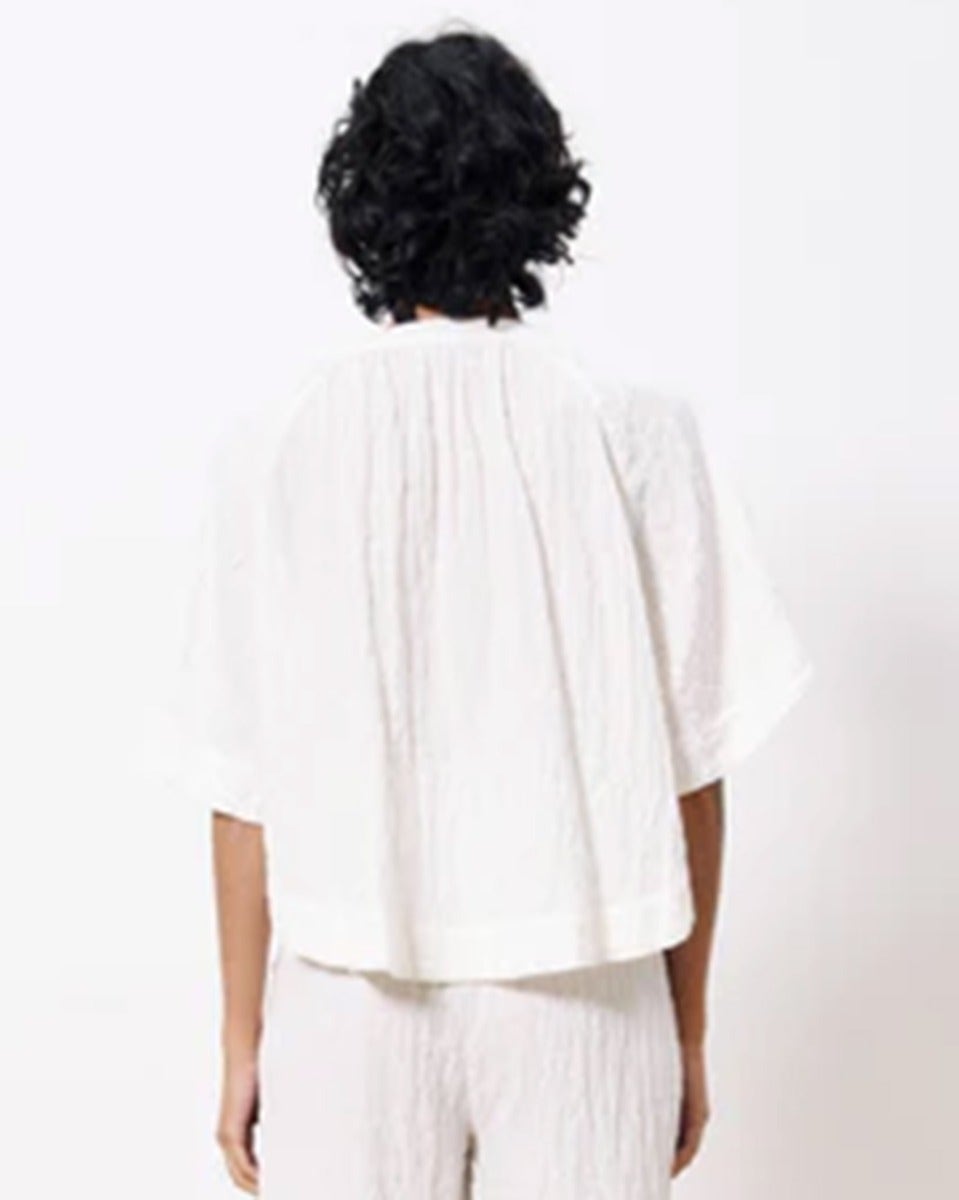 Cream Perrime Grid Print Shirt