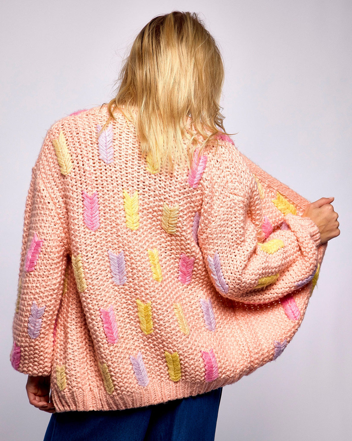 Pink Lobelia Handknit Cardigan