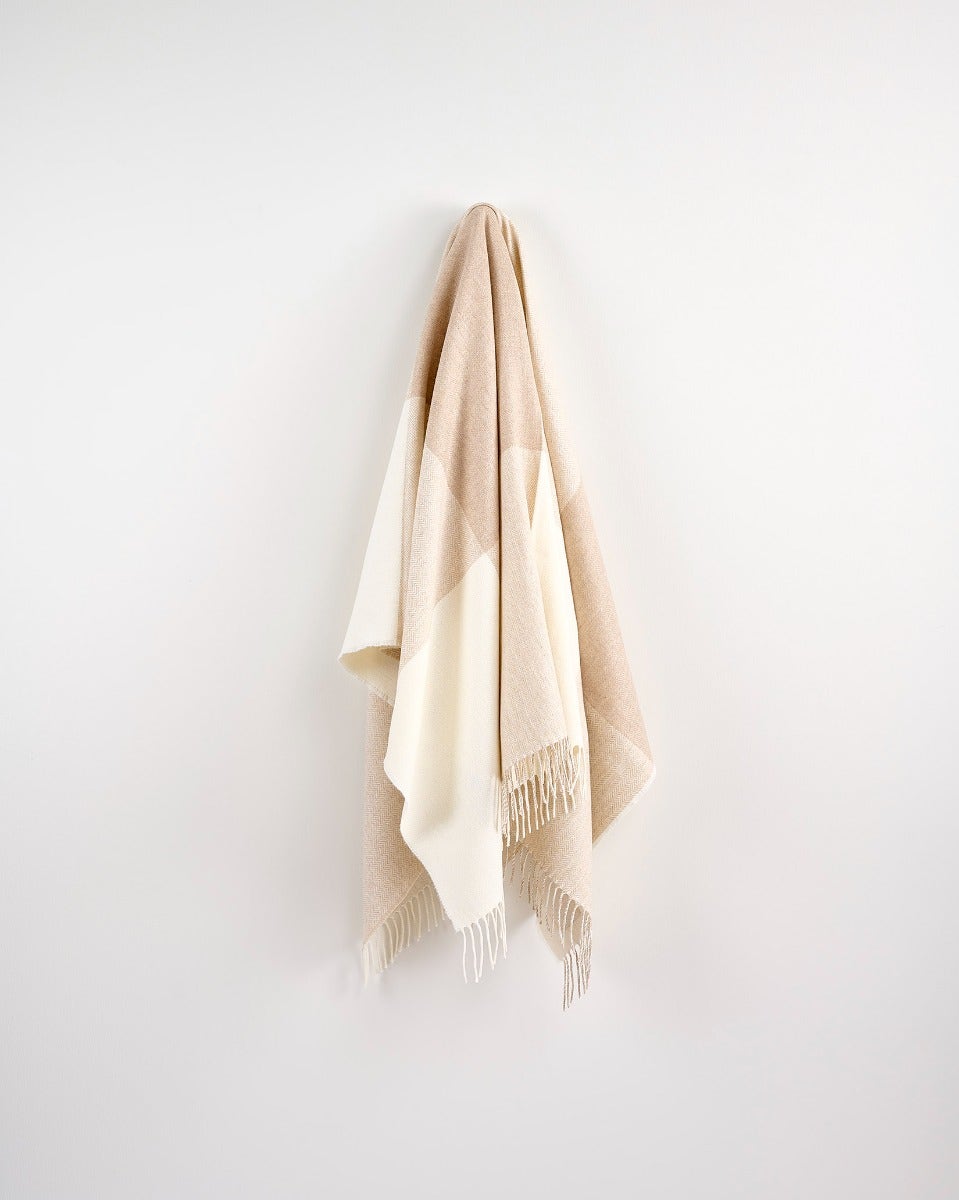 Cream Check Stella Cashmere Blend Throw