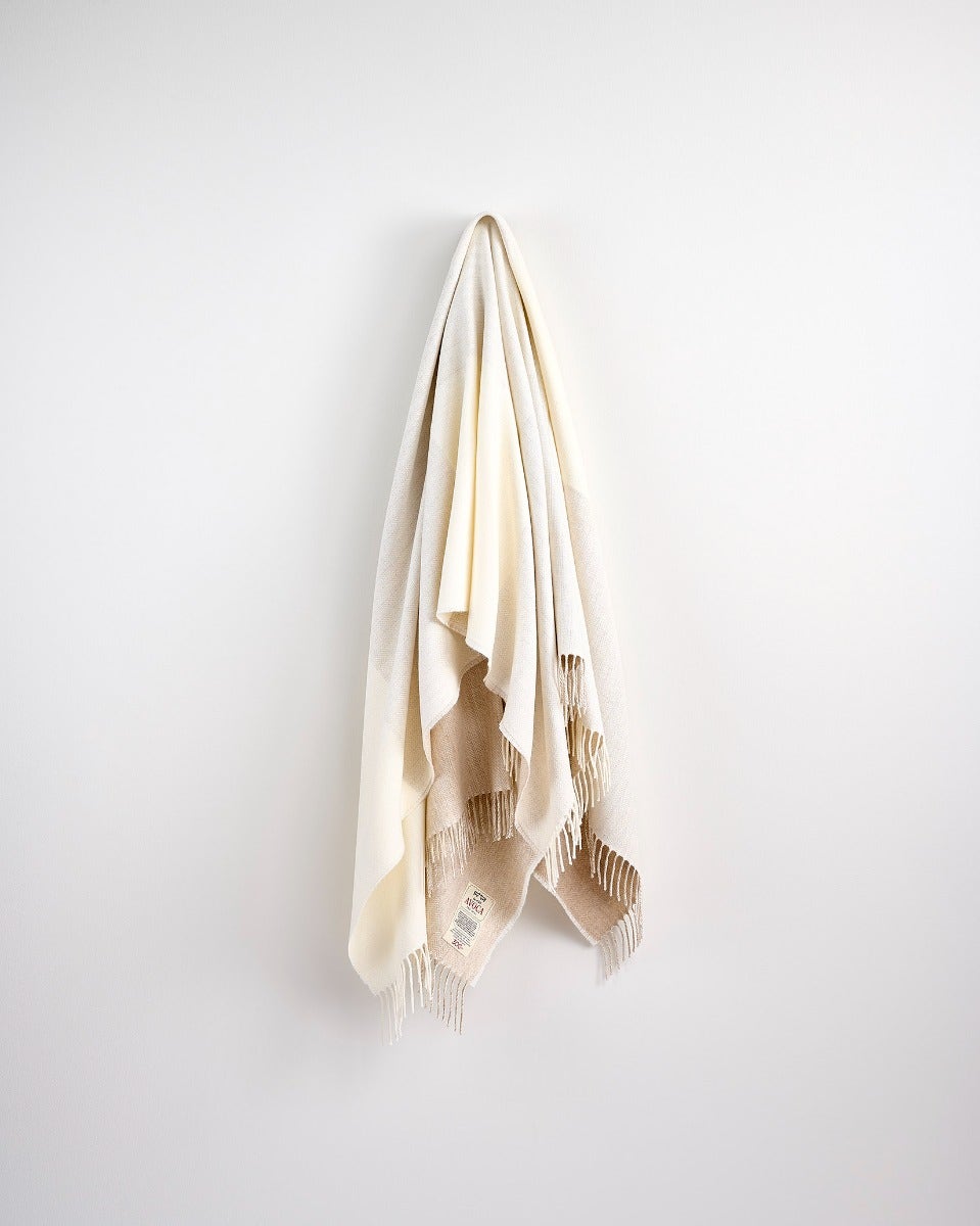 Cream Check Stella Cashmere Blend Throw