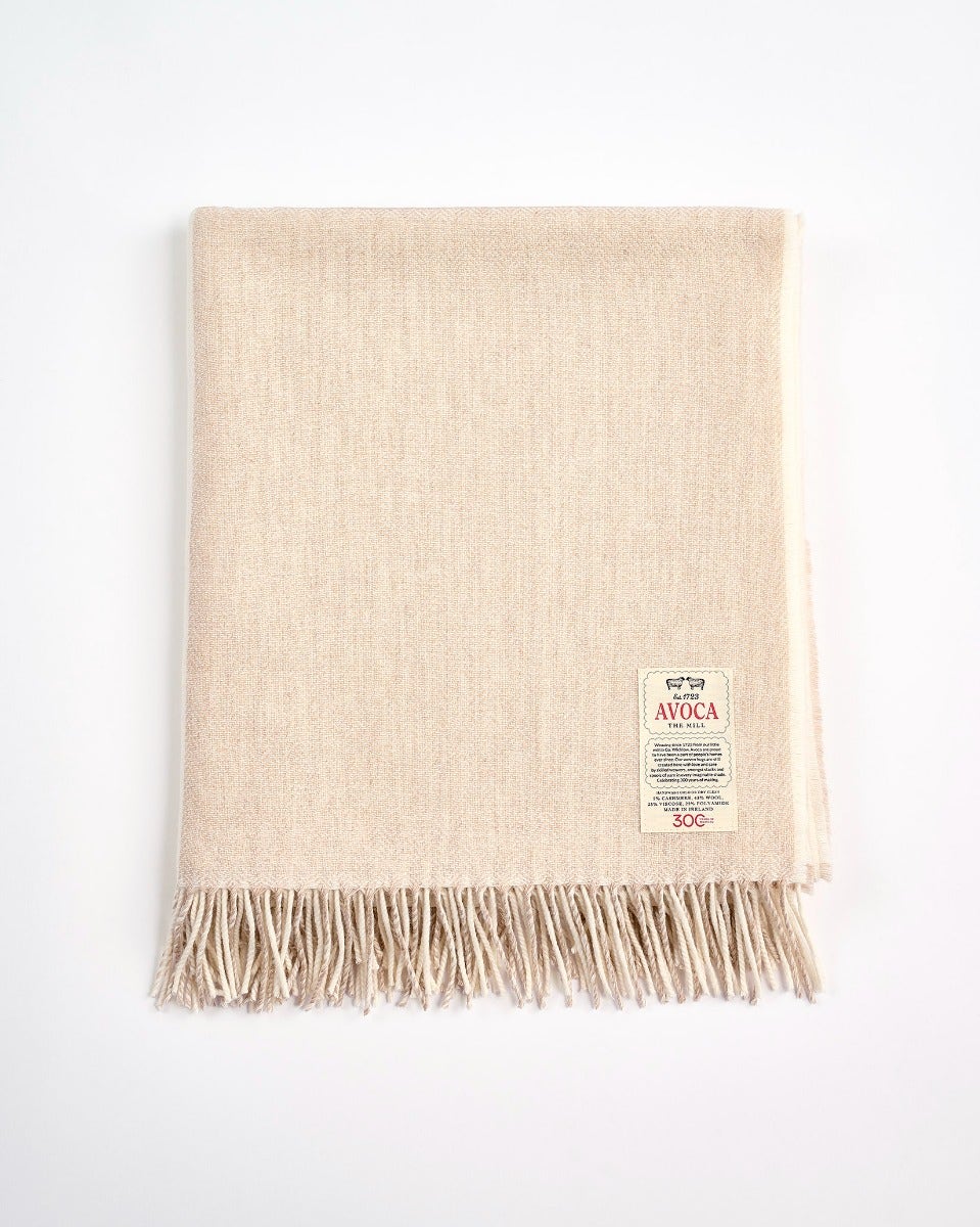 Cream Check Stella Cashmere Blend Throw