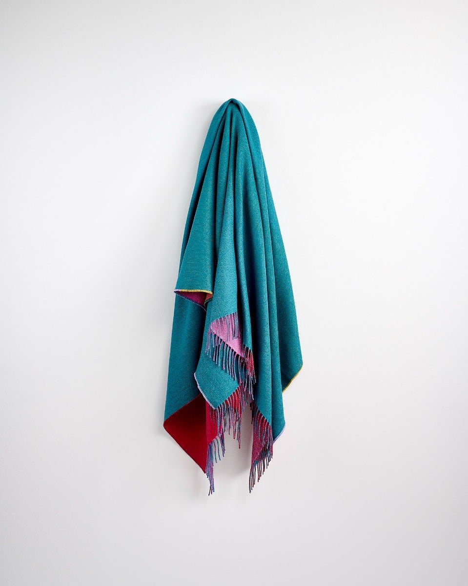 Sunburst Teal Stella Cashmere Blend Throw