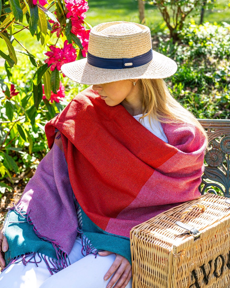 Sunburst Teal Stella Cashmere Blend Throw