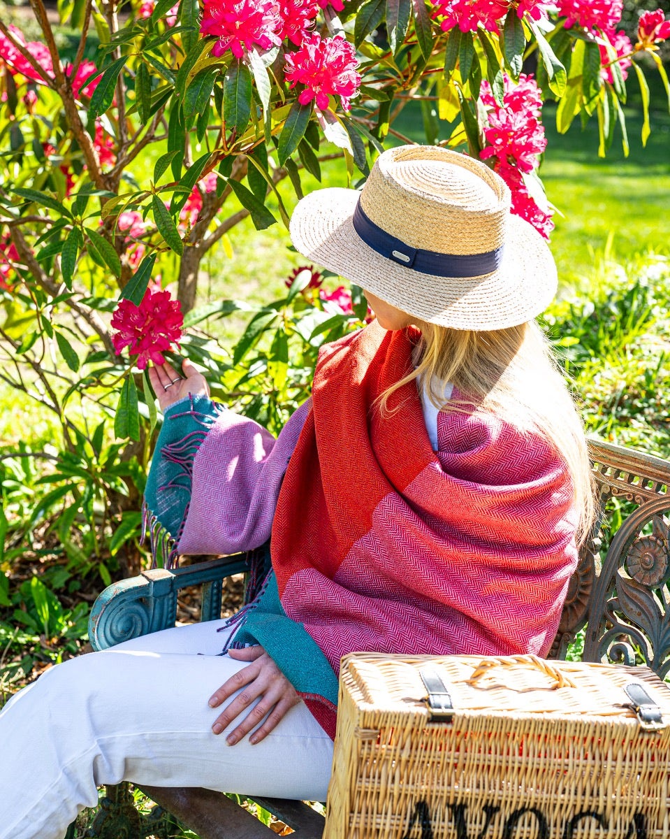 Sunburst Teal Stella Cashmere Blend Throw