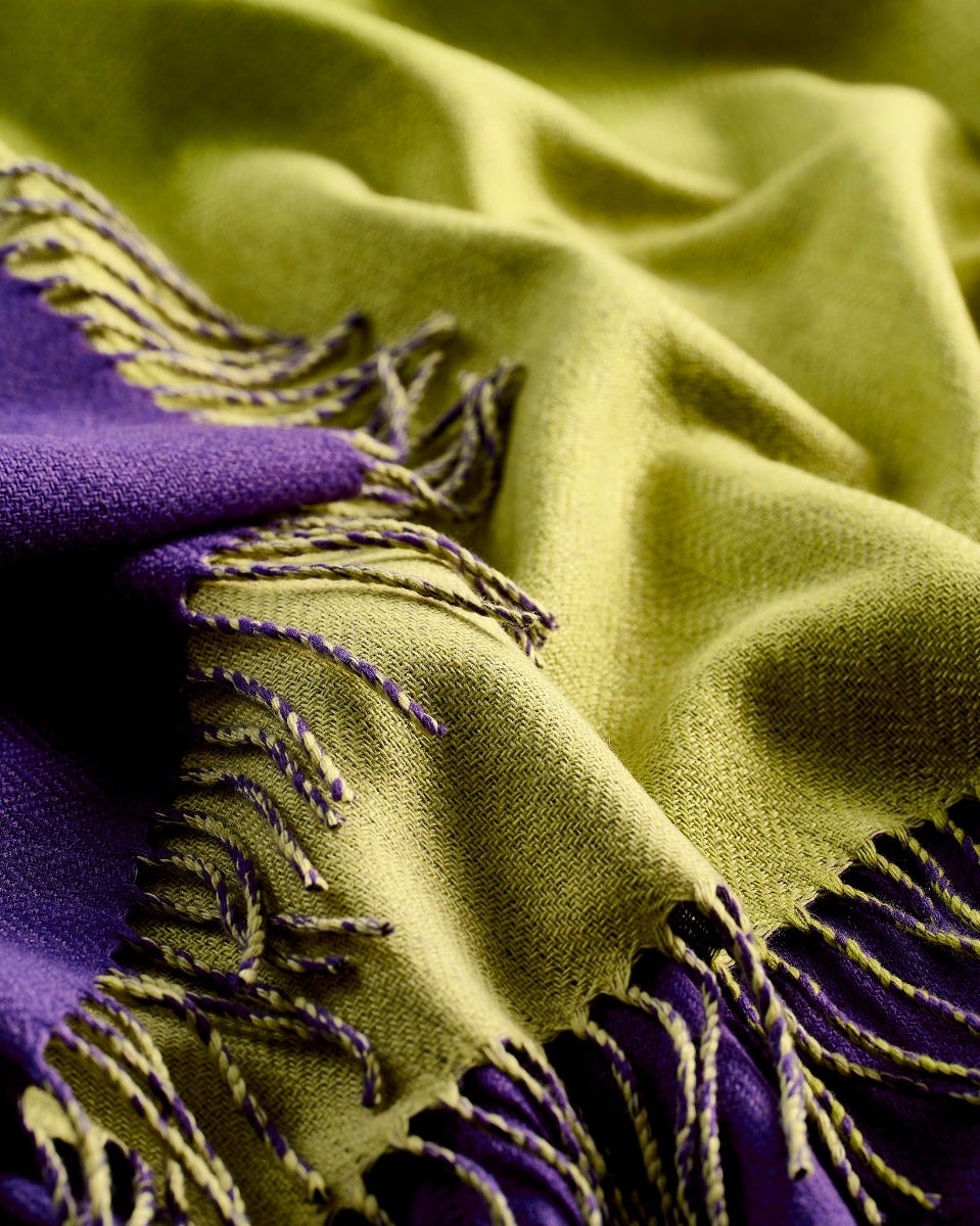 Limeburst Purple Stella Cashmere Blend Throw