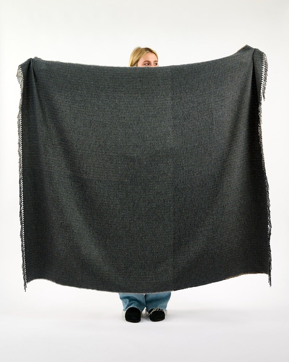 Charcoal & Cream Stella Cashmere Blend Throw