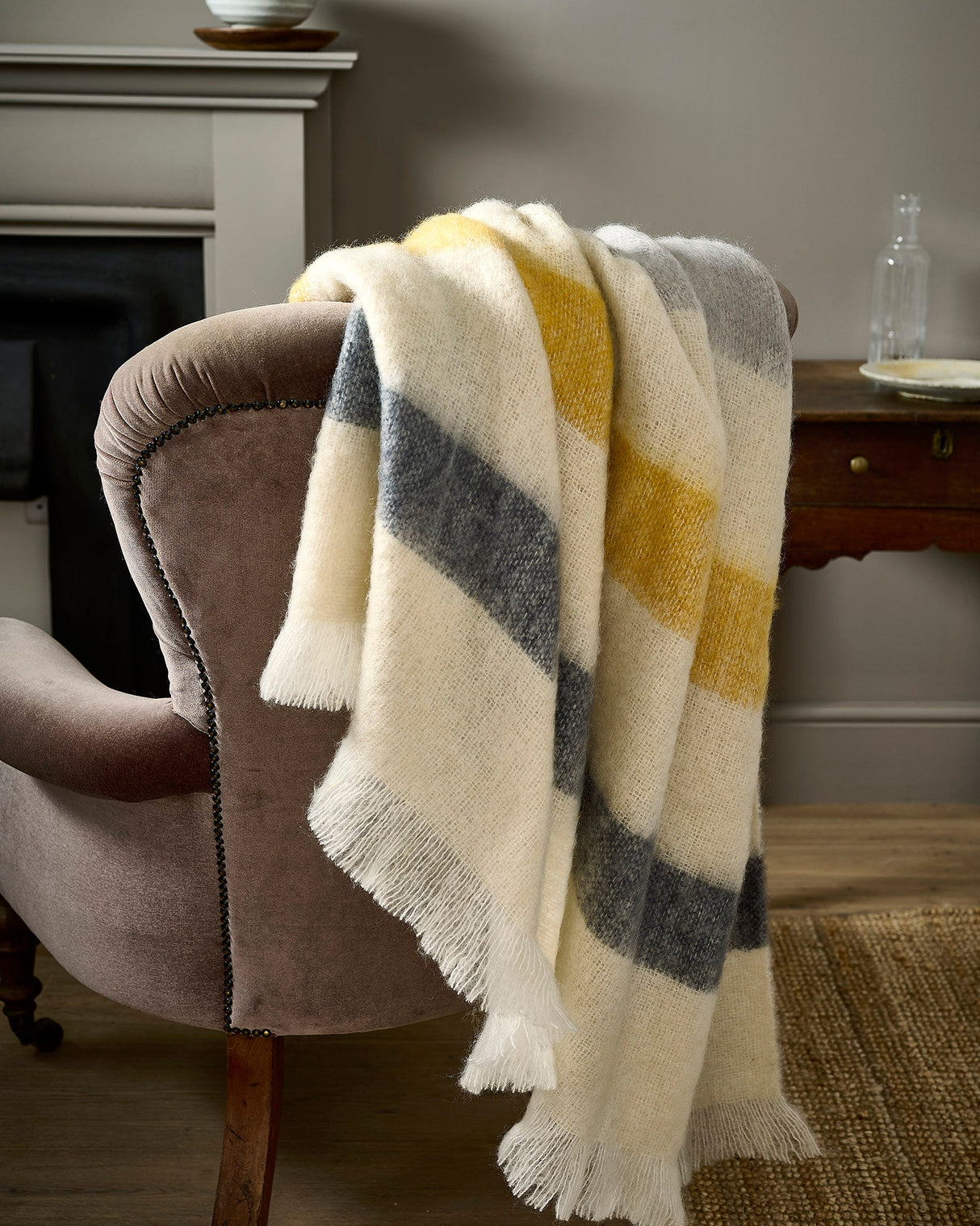 Sunrise Stripe Mohair Throw