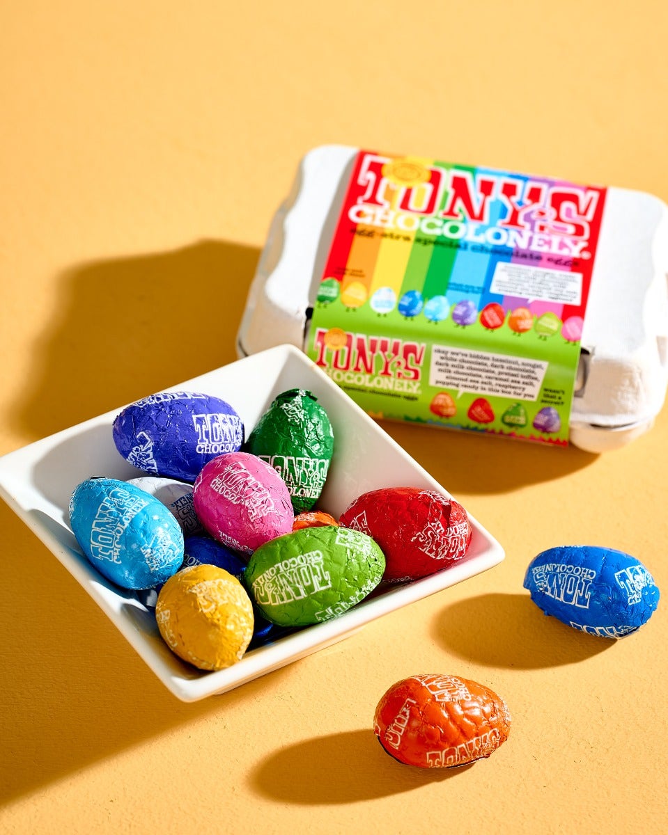 Tony's Chocolonely 12 Egg-stra Special Chocolate Eggs Box