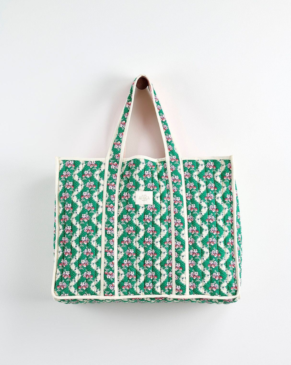 Green-Wave-Pink-Tulip-Quilted-Cotton-Tote-Bag