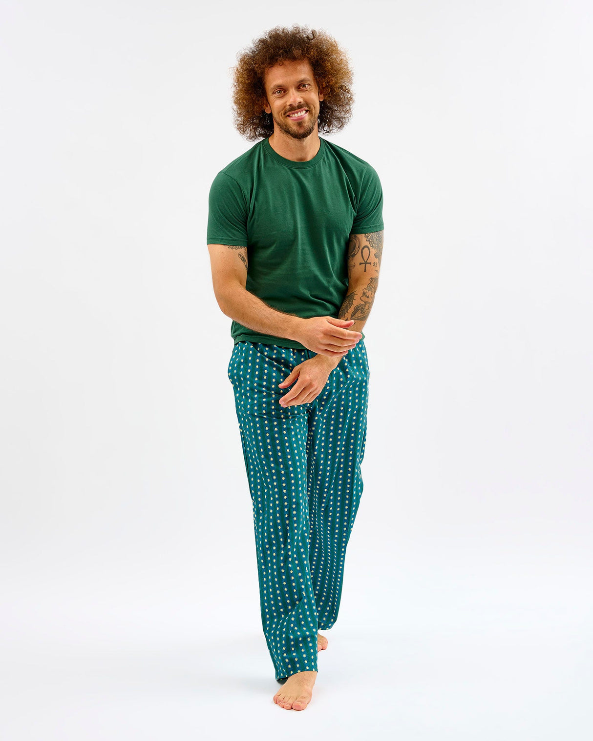 Teal-Stripes-Stars-Mens-Cotton-Bottoms