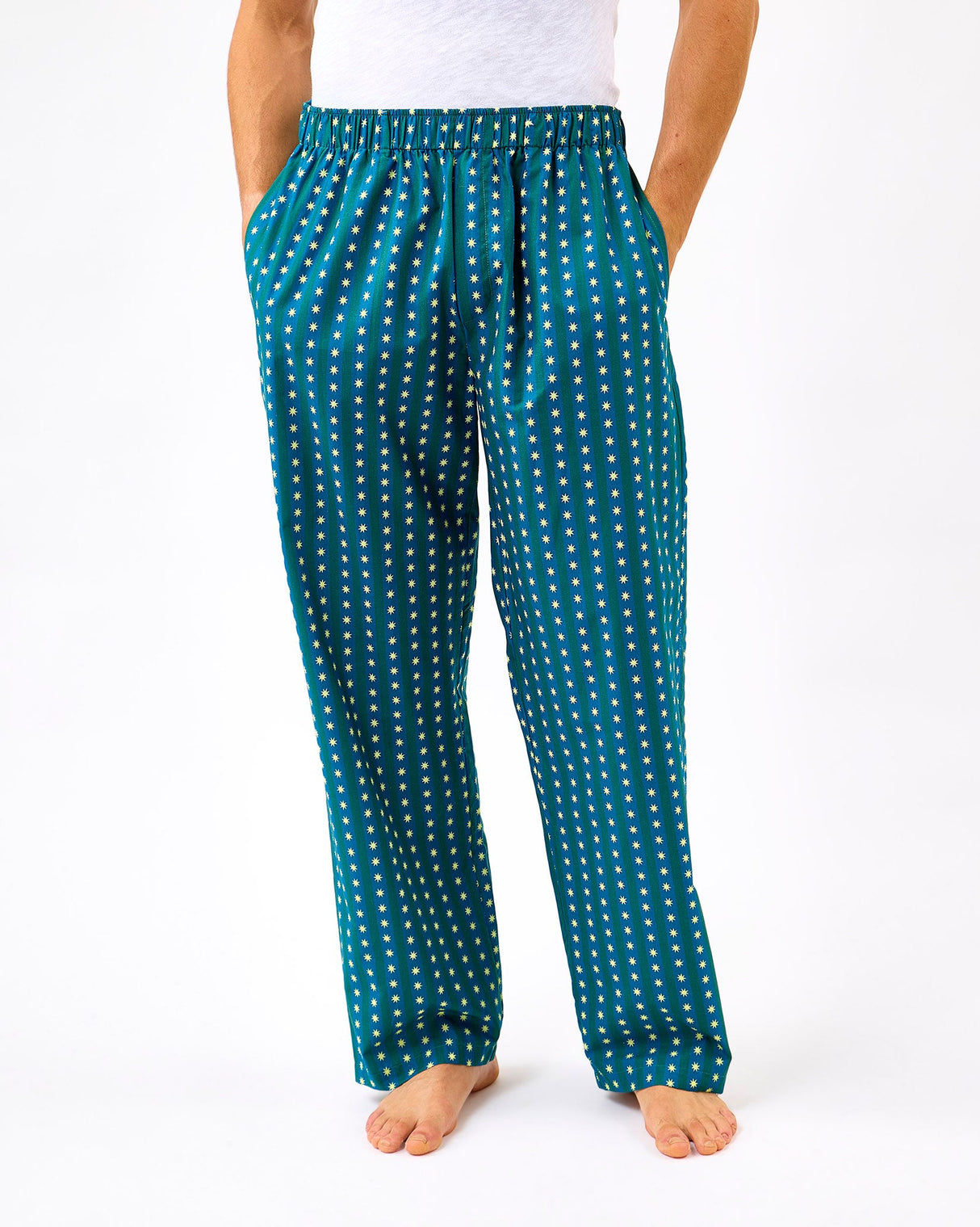 Teal Stripes & Stars Men's Cotton Bottoms