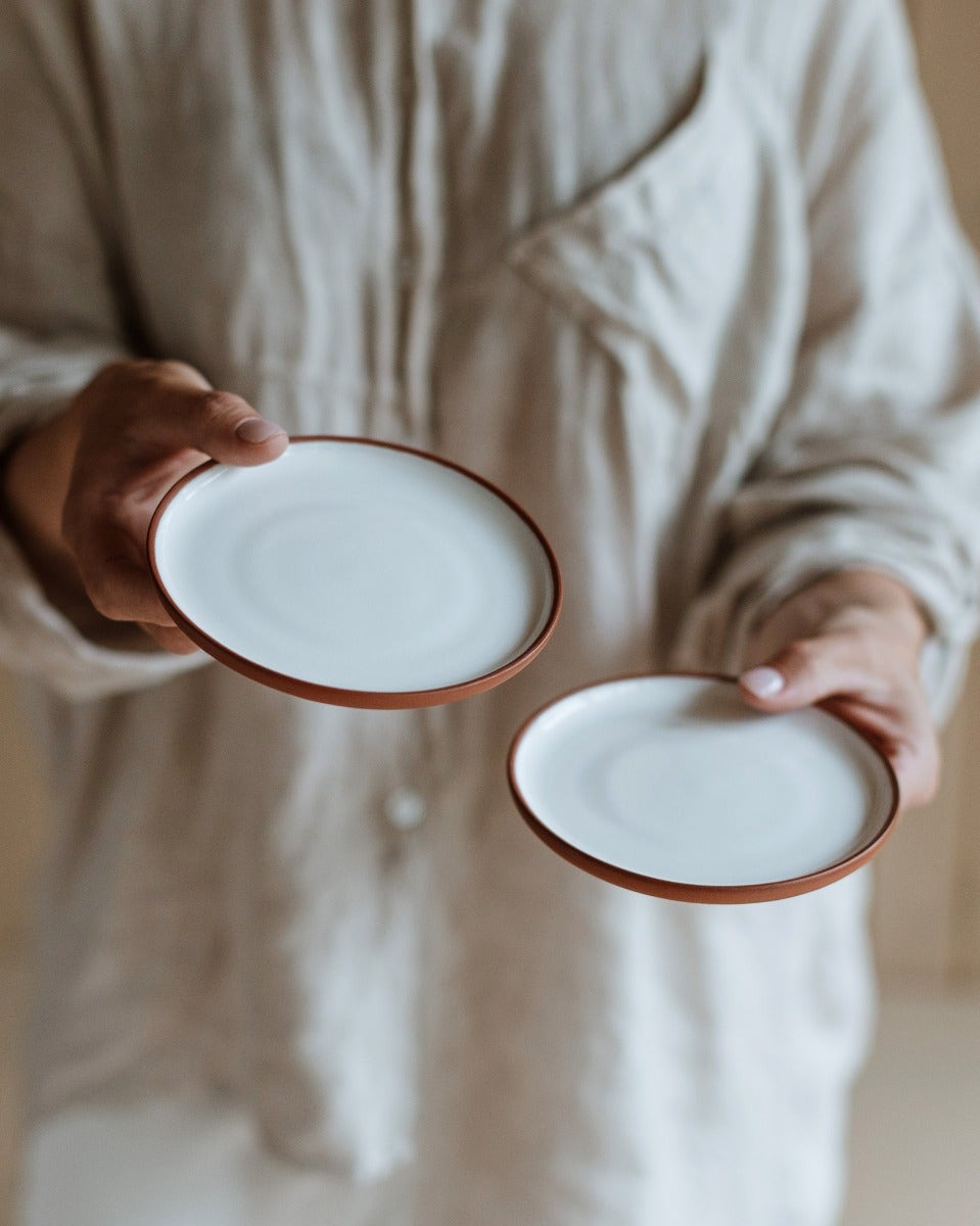 Earth-Red-Clay-White-Glaze-Small-13cm-Plates-Set-of-2