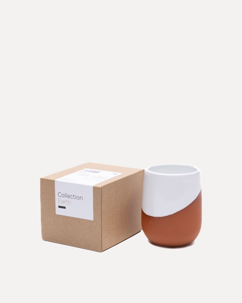 Earth Red Clay & White Glaze Mug
