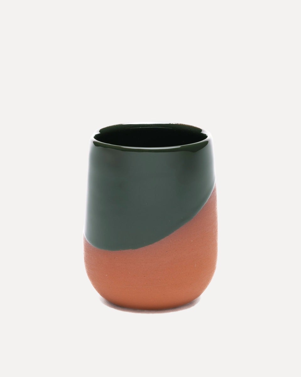 Earth Red Clay & Moss Green Glaze Mug