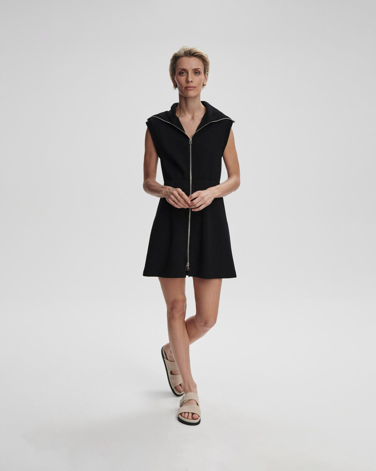 Black-Rebecca-Zip-Through-Dress