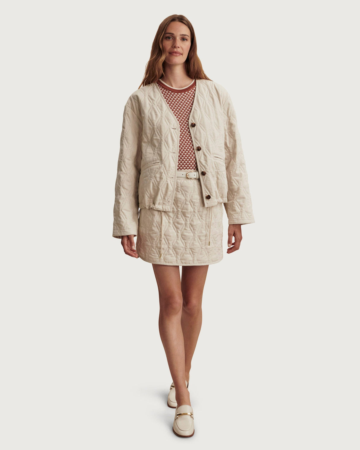Oat Milk Saba Quilted Jacket