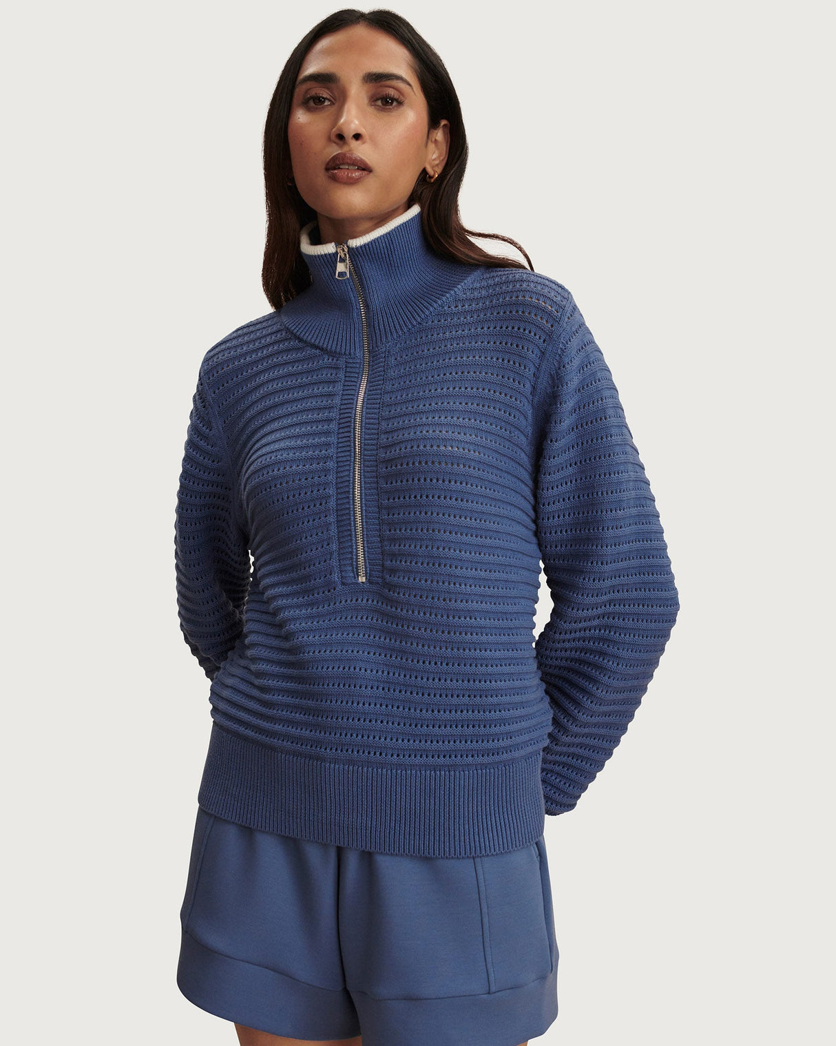 Bijou-Blue-Morwenna-Half-Zip-Cotton-Knit-Sweater