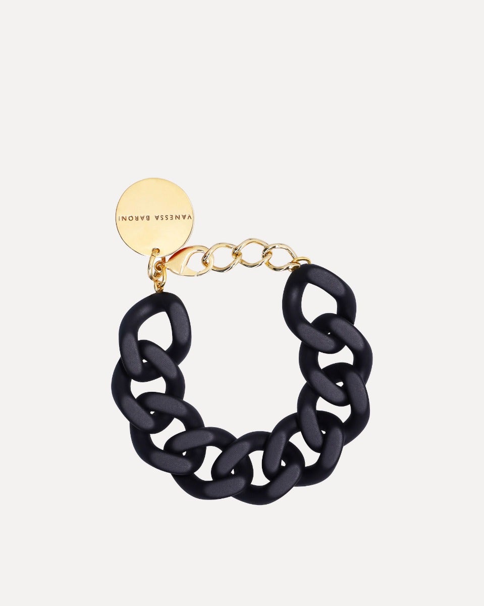 Matt Black Acetate Flat Chain Bracelet