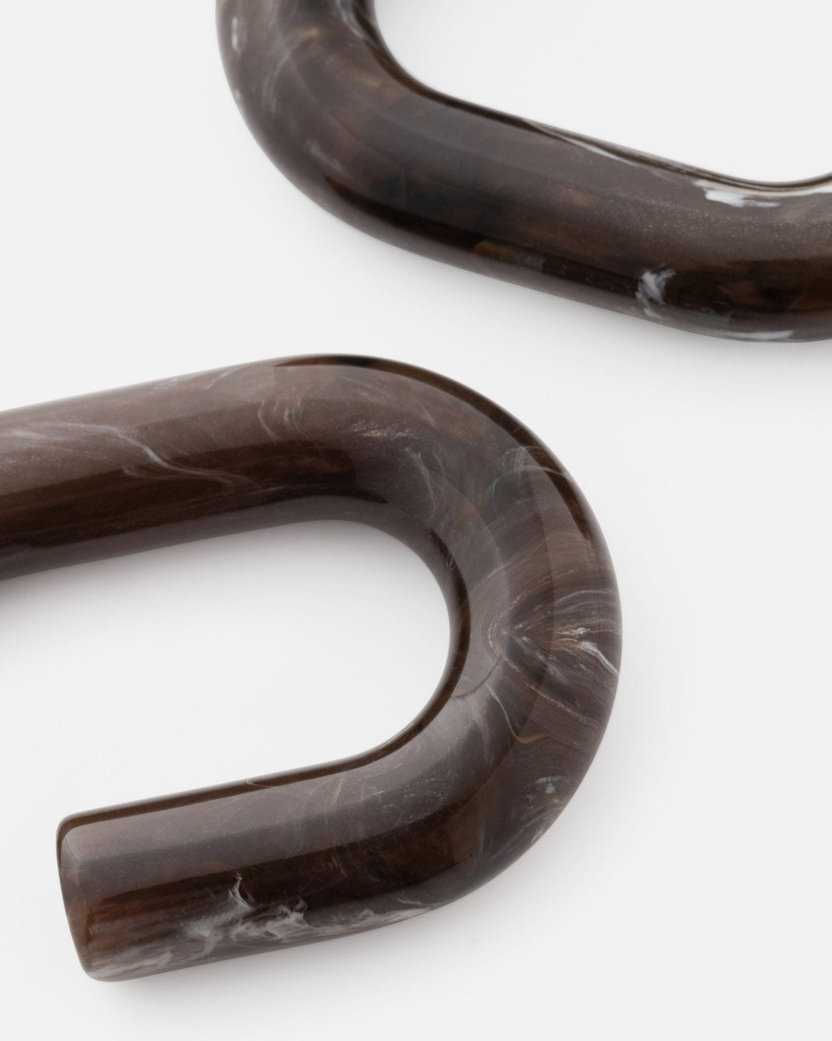Dark Brown New Oval Earrings