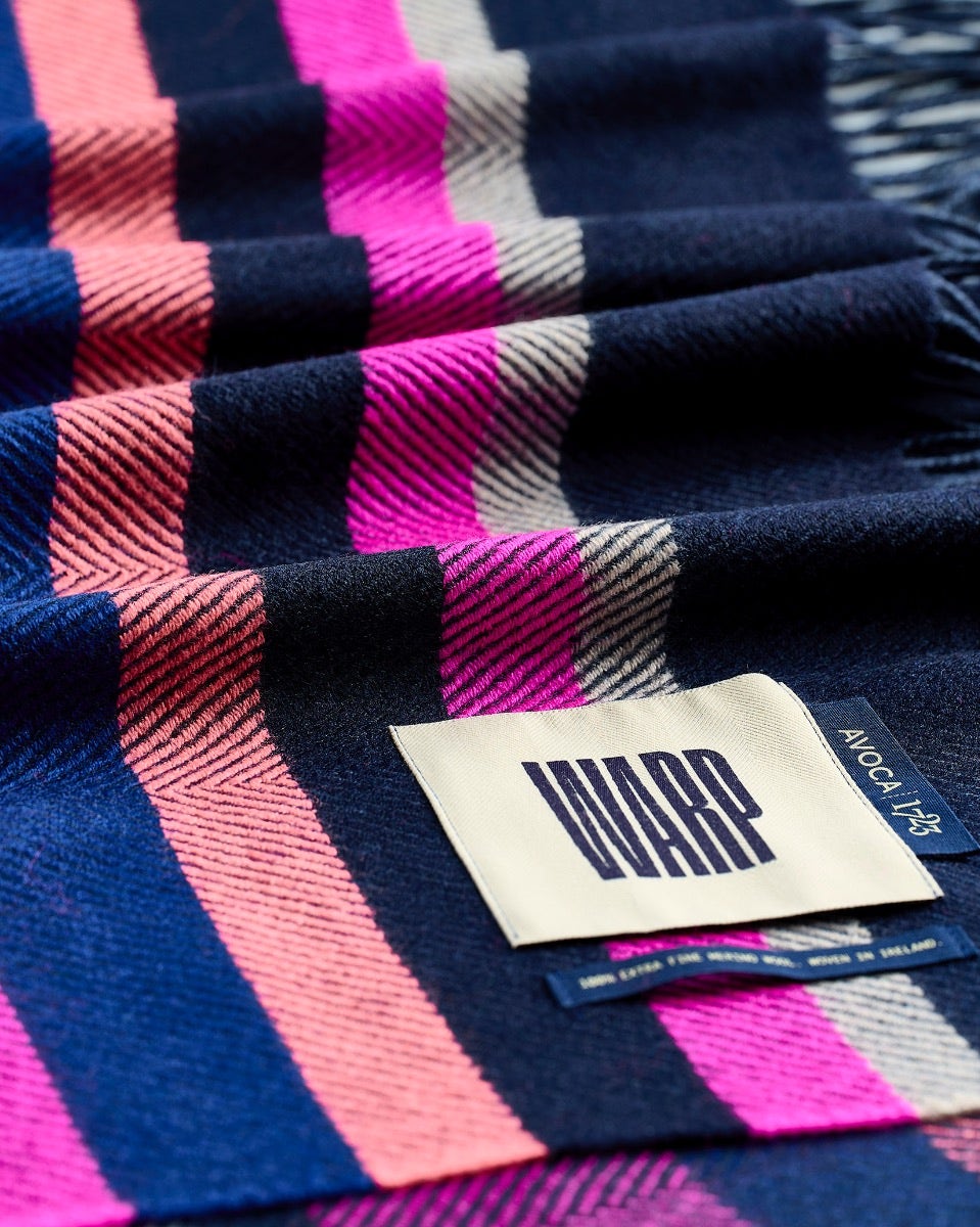 Multicolour Stripe Vertically Fringed Merino Scarf