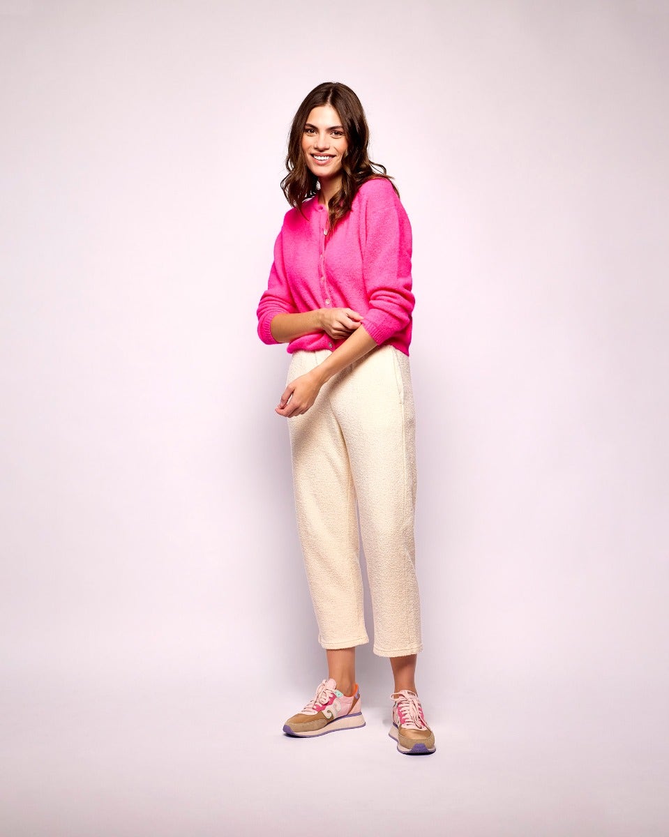 Fluorescent Rose Vitow Cardigan