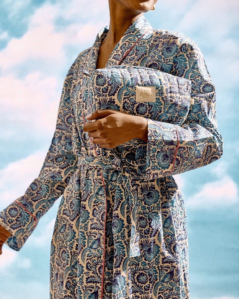 Blue Bird Cotton Dressing Gown