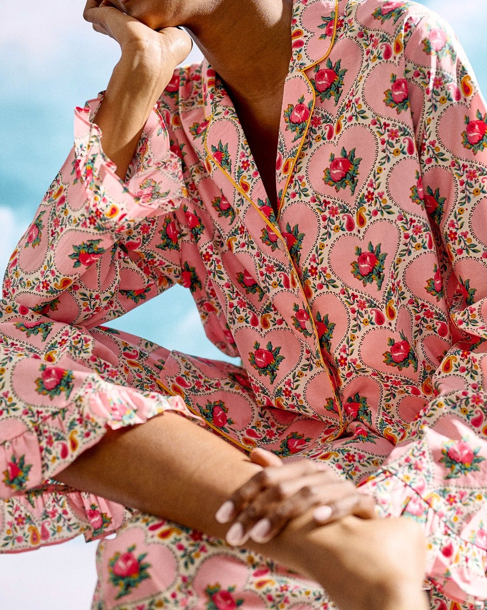 Floral Heart Cotton Pyjama Set