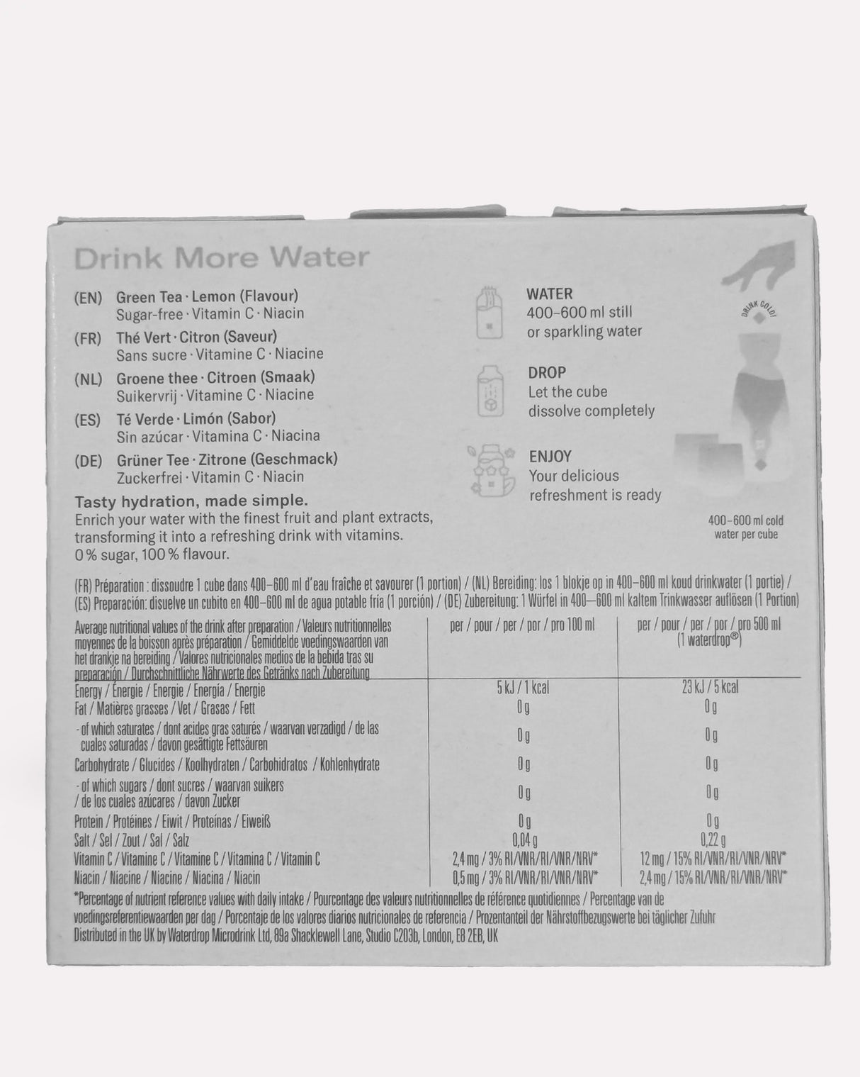 Waterdrop Lemon Ice Tea Vitamin Hydration Cubes