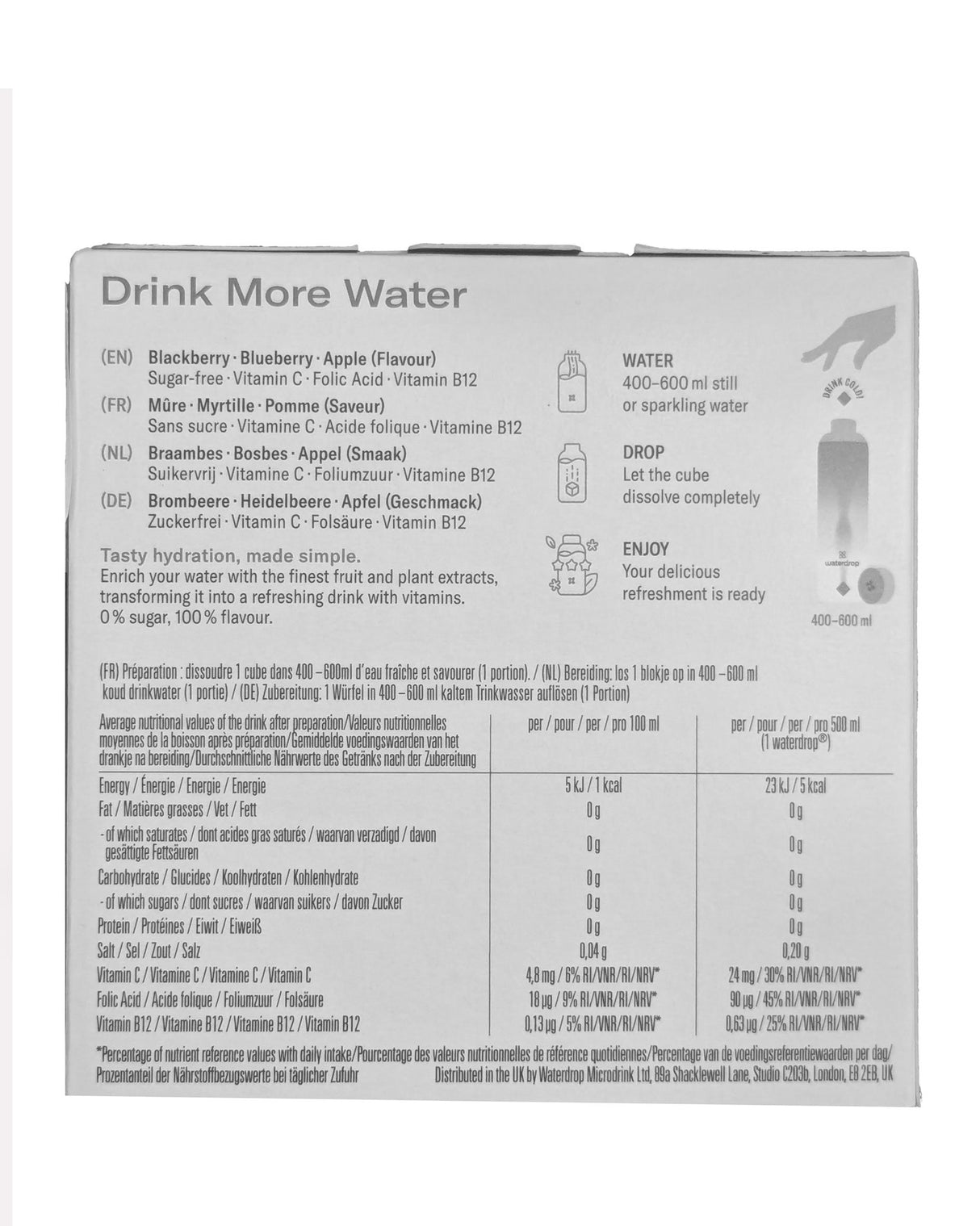 Waterdrop Blackberry Vitamin Hydration Cubes