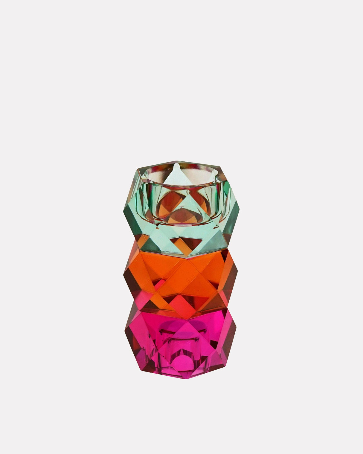 Pink-Orange-Blue-Glass-Tealight-Holder