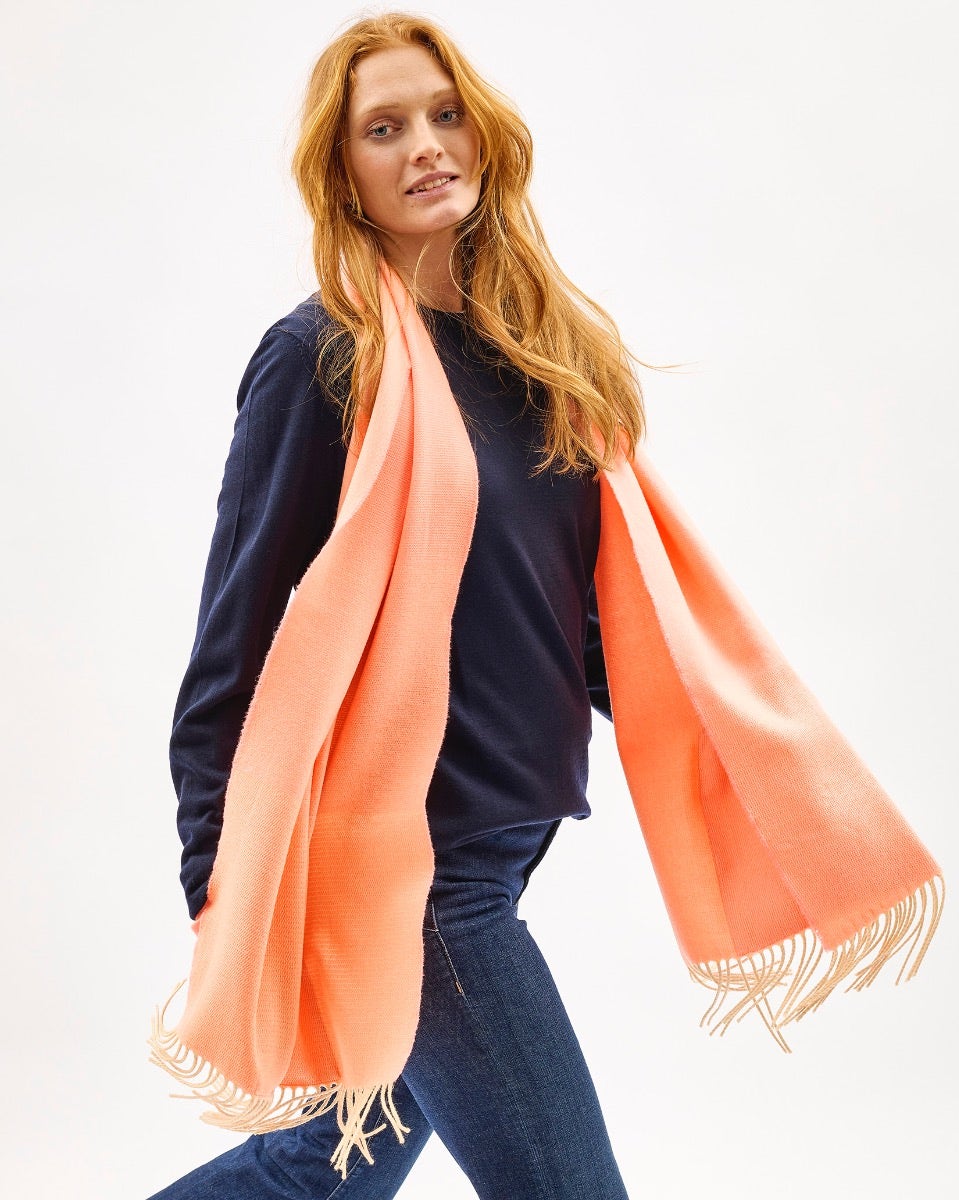 Neon Orange Weaver's Embrace Merino Pocket Wrap