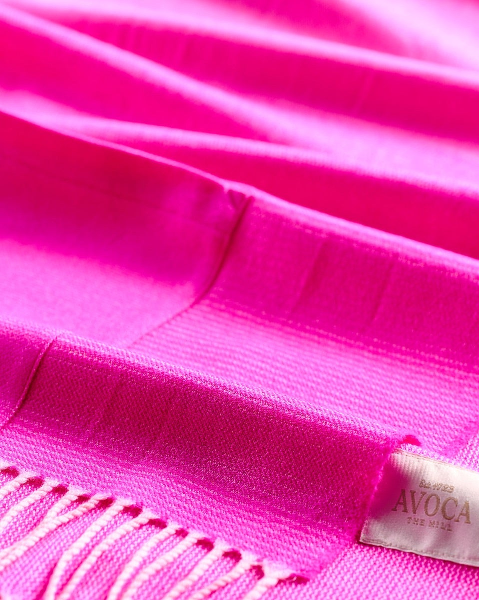 Neon Pink Weaver's Embrace Merino Pocket Wrap