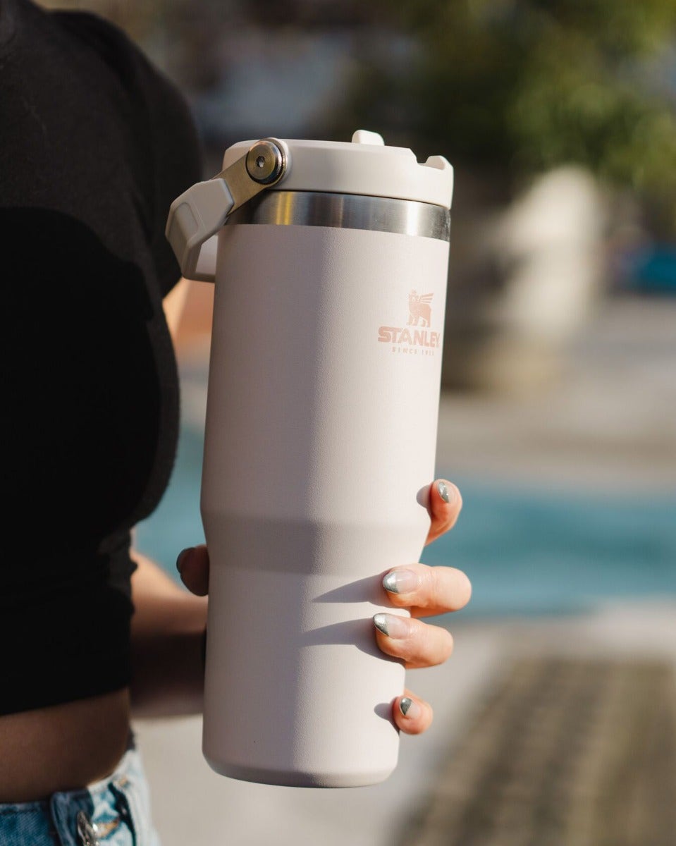 Rose Quartz IceFlow Flip Straw Tumbler
