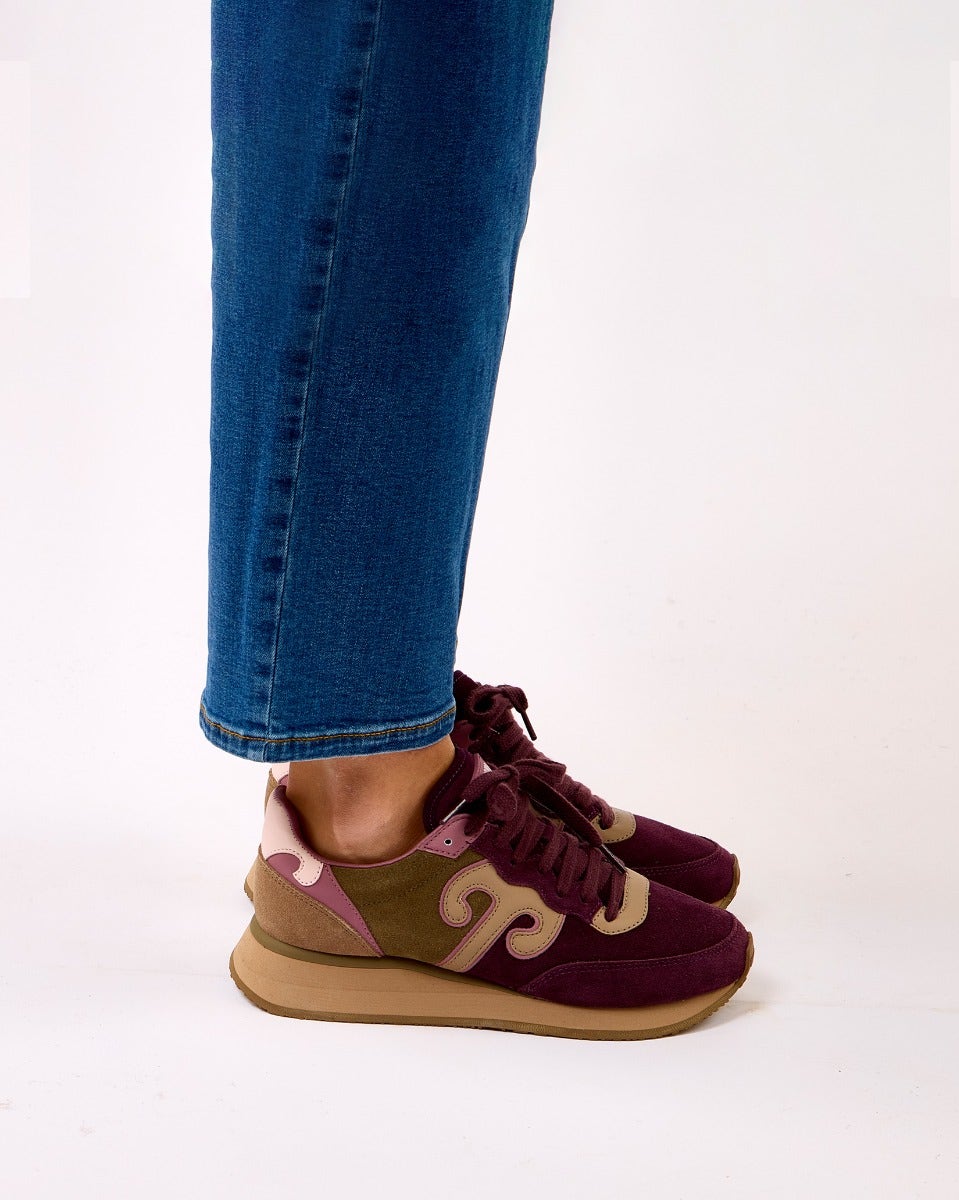 Burgundy & Cream All Suede Art Master Trainer