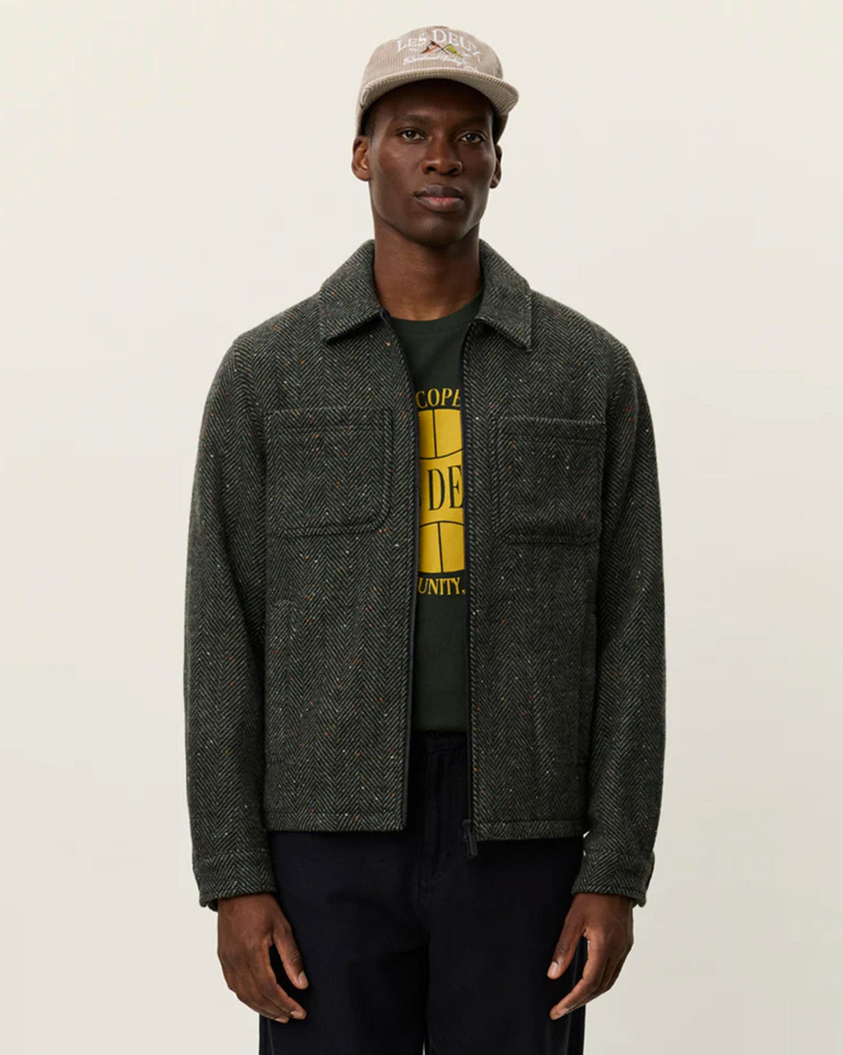 Duffel-Bag-Green-Marseille-Herringbone-Wool-Jacket