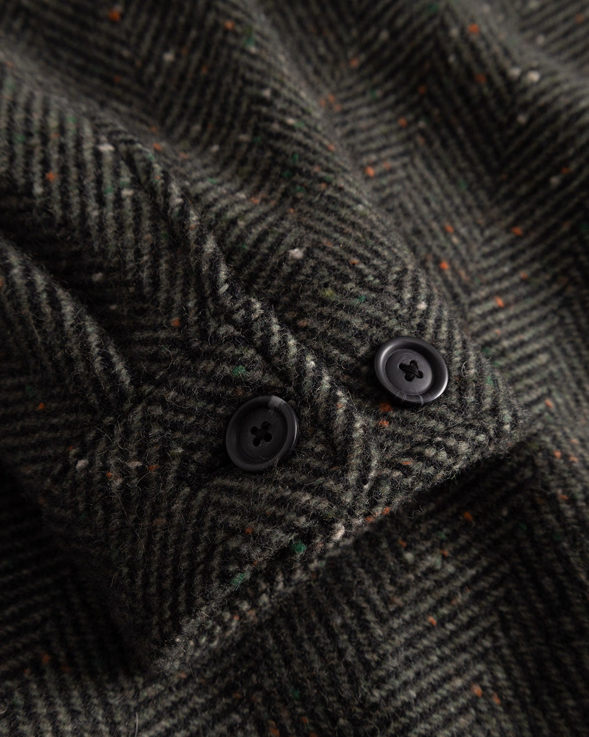 Duffel Bag Green Marseille Herringbone Wool Jacket