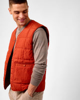 Dark Clay Orange Matt Padded Vest Jacket