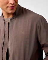 Mountain Grey Brown Como Twill Bomber Jacket