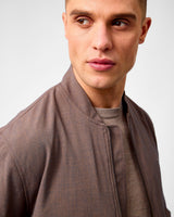 Mountain Grey Brown Como Twill Bomber Jacket