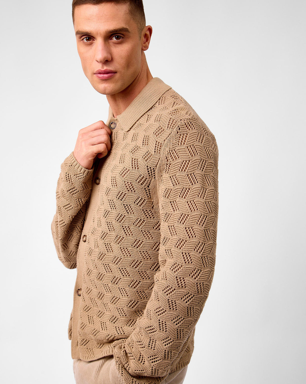 Dark Sand Eloi Cotton Knit Shirt