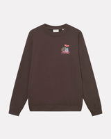 Slate Brown Cole Table Print Cotton Sweatshirt
